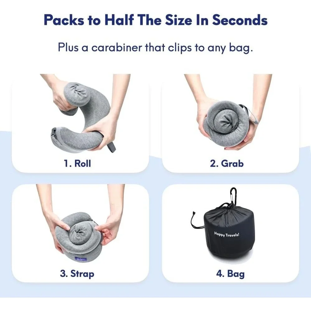 C Cushion Lab Travel Pillow for Neck‎ Chin Support Airplane Car Large